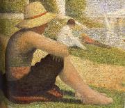 The Boy Wearing hat on the ground Georges Seurat